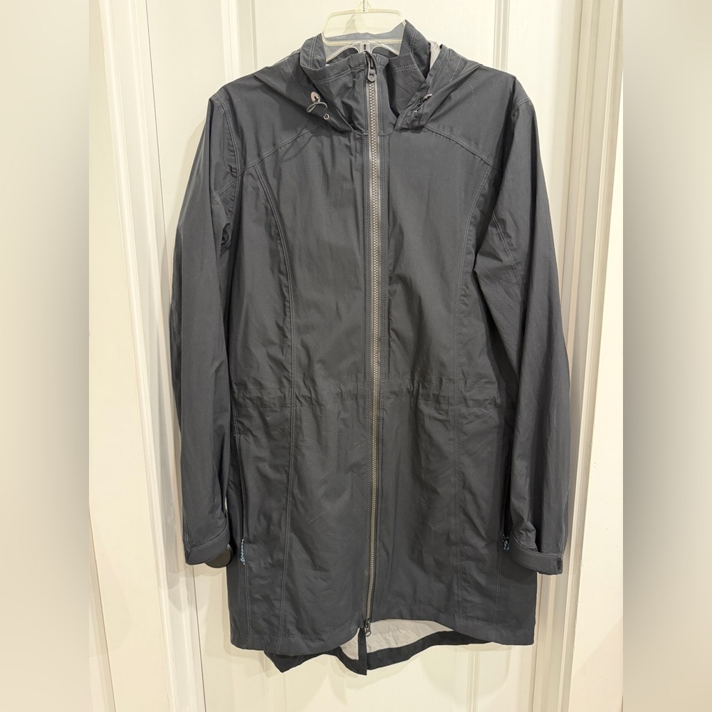 Black Hooded Zip-Up Women’s Kuhl Brand Raincoat Jacket